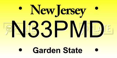 N33PMD New Jersey License Plate