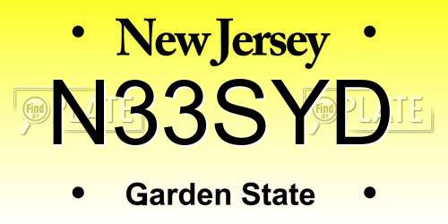 N33SYD New Jersey License Plate