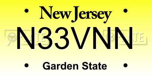 N33VNN New Jersey License Plate