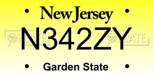 N342ZY New Jersey License Plate