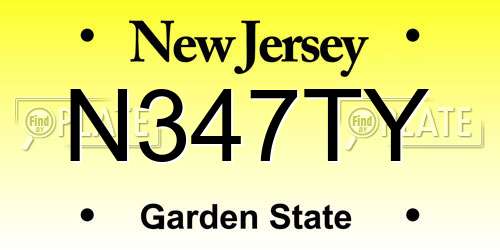 N347TY New Jersey License Plate