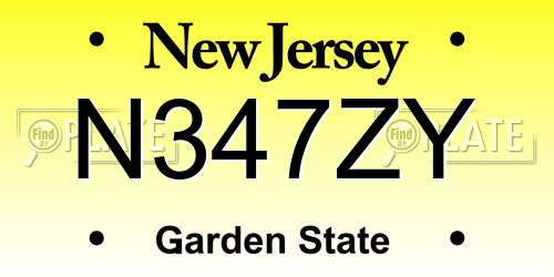 N347ZY New Jersey License Plate