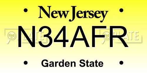 N34AFR New Jersey License Plate