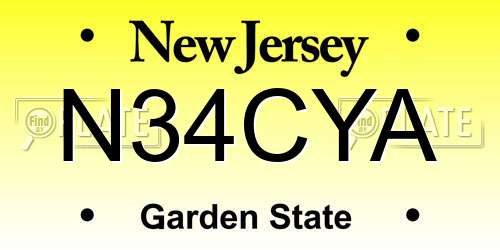N34CYA New Jersey License Plate
