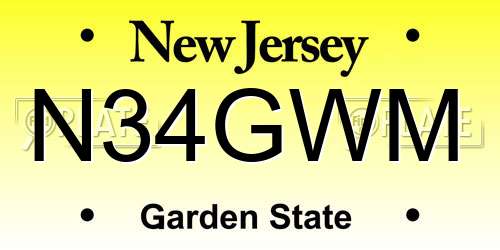 N34GWM New Jersey License Plate