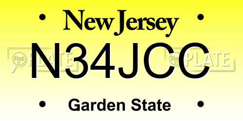 N34JCC New Jersey License Plate