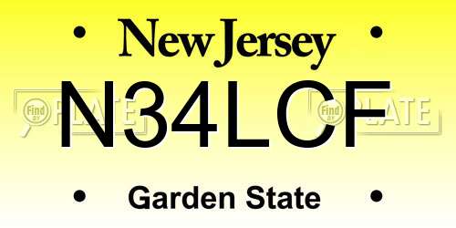 N34LCF New Jersey License Plate