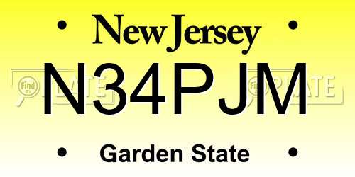 N34PJM New Jersey License Plate