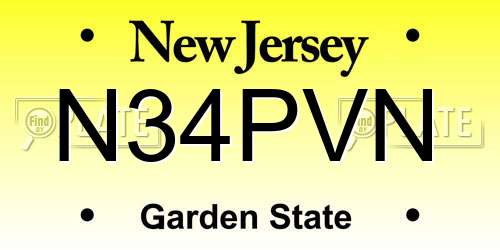 N34PVN New Jersey License Plate
