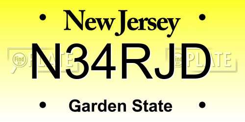 N34RJD New Jersey License Plate