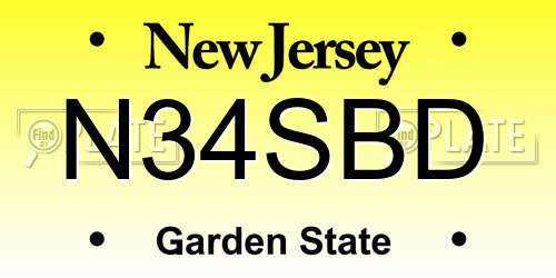 N34SBD New Jersey License Plate