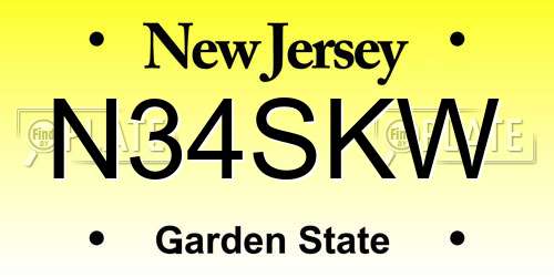 N34SKW New Jersey License Plate