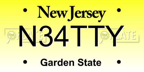 N34TTY New Jersey License Plate