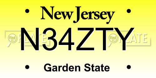 N34ZTY New Jersey License Plate