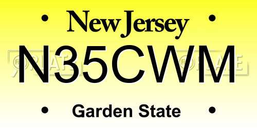 N35CWM New Jersey License Plate