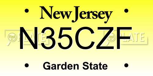 N35CZF New Jersey License Plate