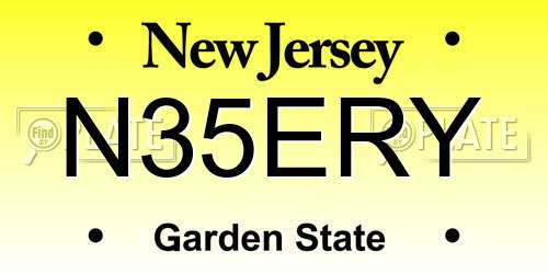 N35ERY New Jersey License Plate