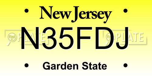 N35FDJ New Jersey License Plate