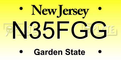 N35FGG New Jersey License Plate
