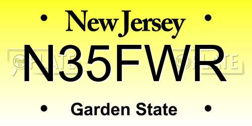 N35FWR New Jersey License Plate