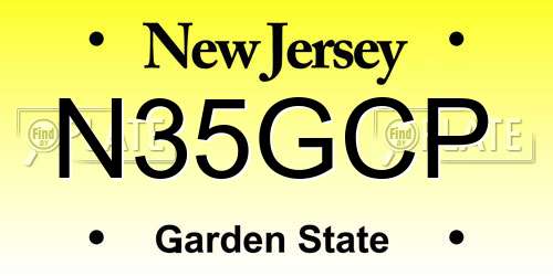 N35GCP New Jersey License Plate