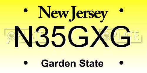 N35GXG New Jersey License Plate