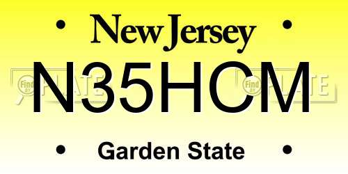 N35HCM New Jersey License Plate