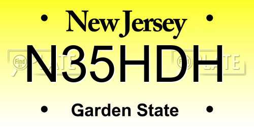 N35HDH New Jersey License Plate