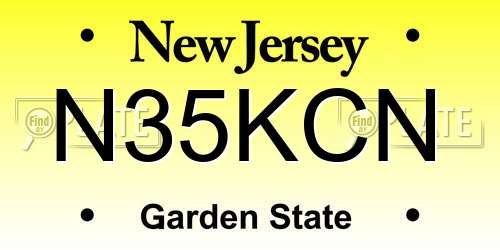N35KCN New Jersey License Plate
