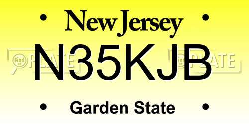N35KJB New Jersey License Plate