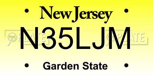 N35LJM New Jersey License Plate