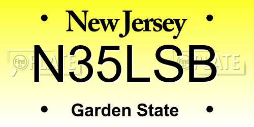 N35LSB New Jersey License Plate