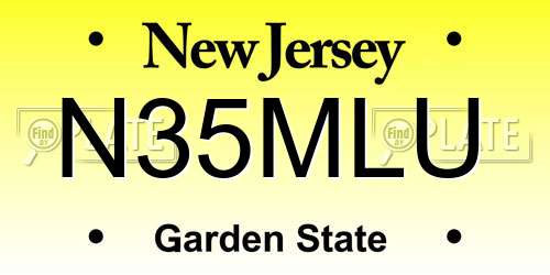 N35MLU New Jersey License Plate