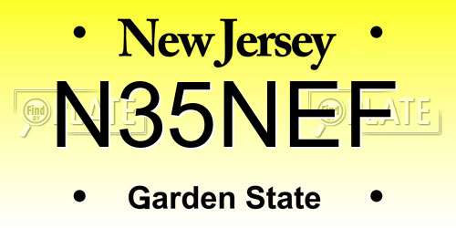 N35NEF New Jersey License Plate