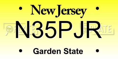 N35PJR New Jersey License Plate