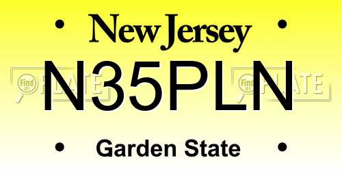 N35PLN New Jersey License Plate
