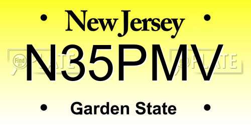 N35PMV New Jersey License Plate