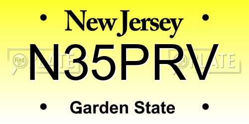 N35PRV New Jersey License Plate