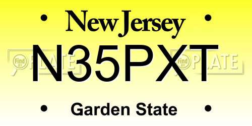 N35PXT New Jersey License Plate