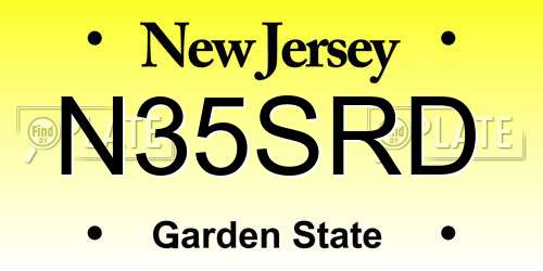 N35SRD New Jersey License Plate