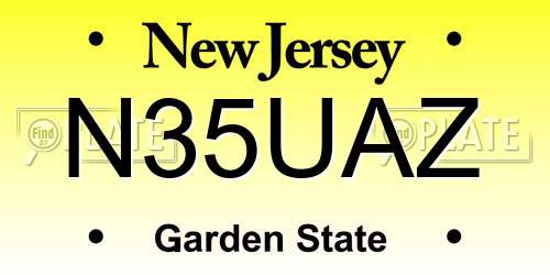 N35UAZ New Jersey License Plate