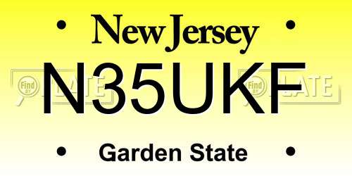 N35UKF New Jersey License Plate