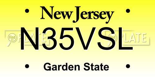 N35VSL New Jersey License Plate