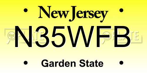 N35WFB New Jersey License Plate