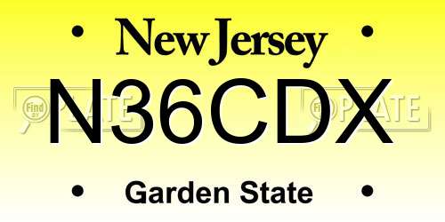 N36CDX New Jersey License Plate