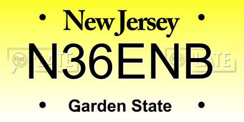 N36ENB New Jersey License Plate