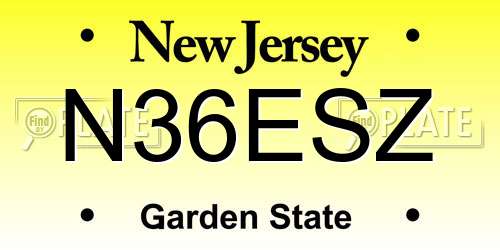 N36ESZ New Jersey License Plate