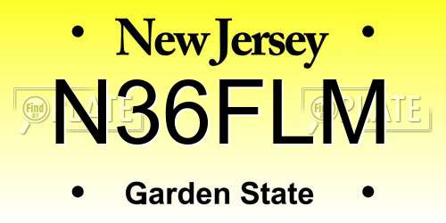 N36FLM New Jersey License Plate