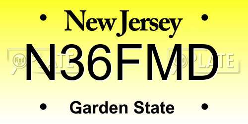 N36FMD New Jersey License Plate