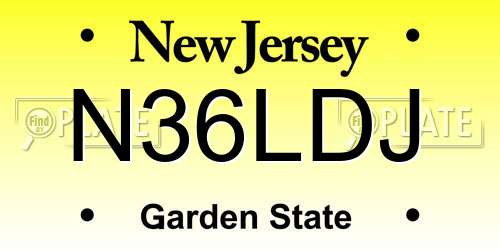N36LDJ New Jersey License Plate